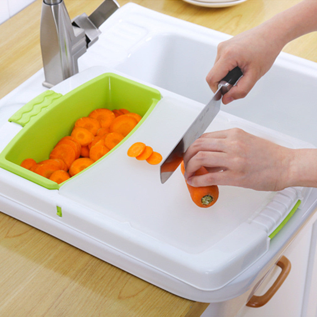 Multi-Use Drain Cutting Board for Clean, Organized Meal Prep