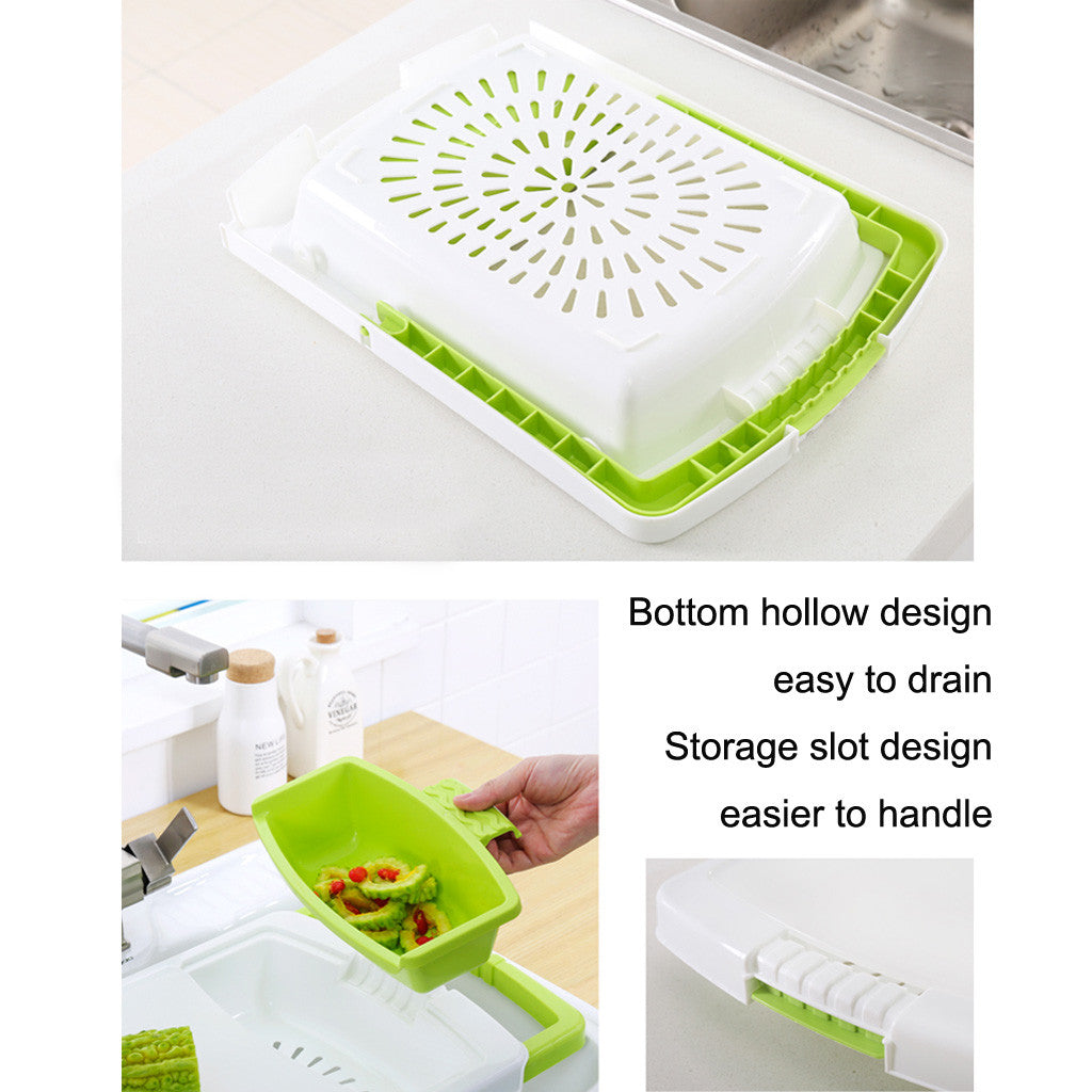 Multi-Use Drain Cutting Board for Clean, Organized Meal Prep